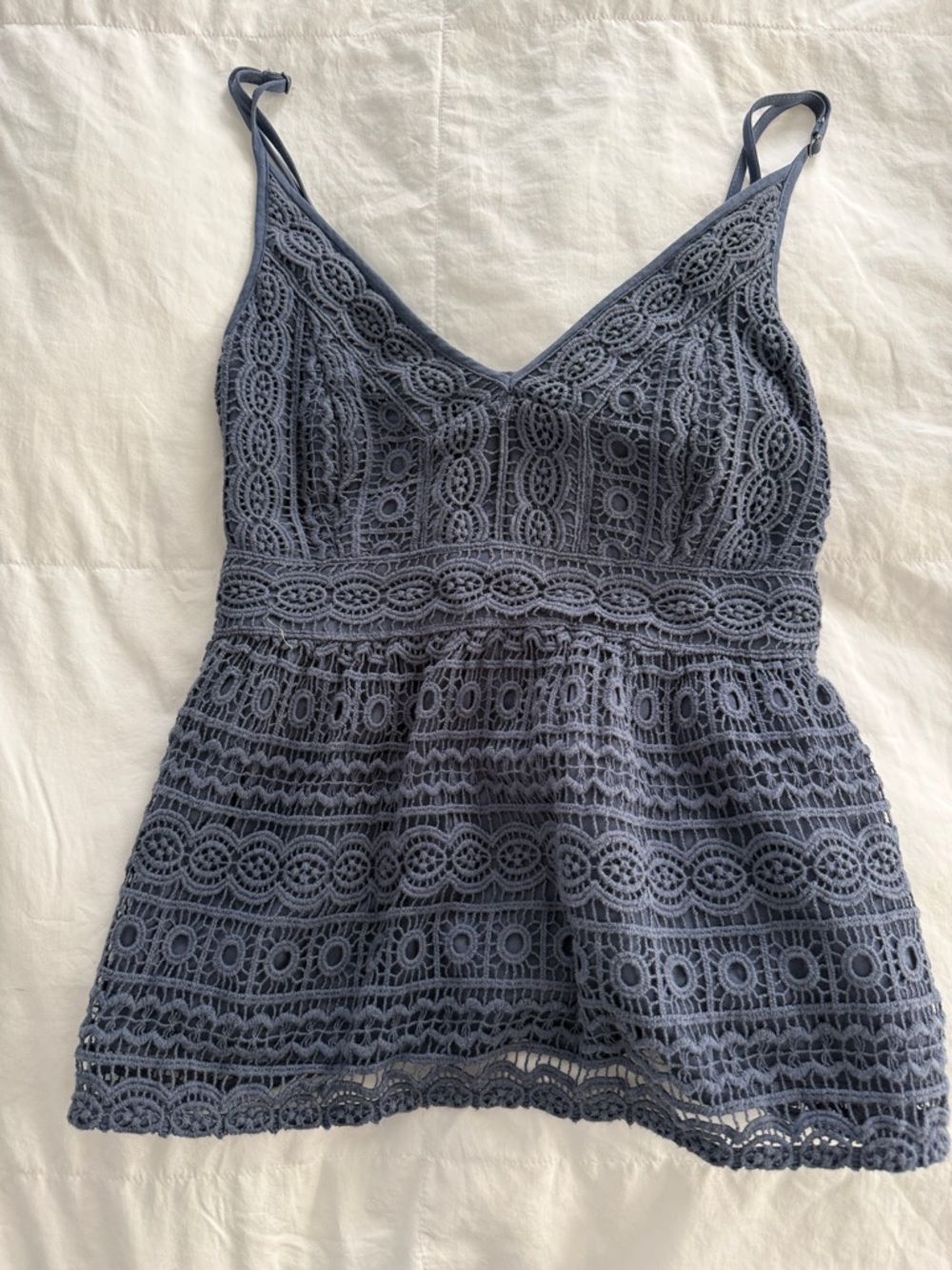 Abercrombie & Fitch Lace V-Neck Camisole in Slate Blue